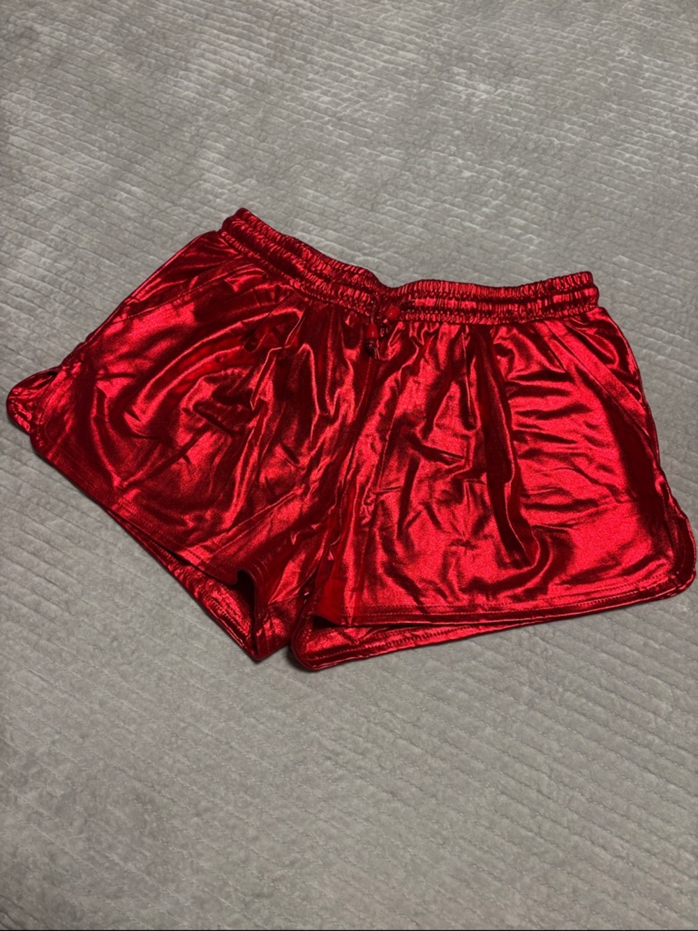 Red Metallic Women's Shorts